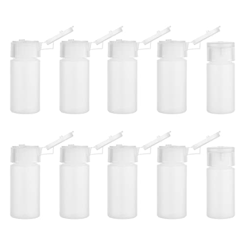 BENECREAT 10 Pack 30ml Botella Exprimible de Cosmético para Crema Facial Champú Loción Tubo de Plástico Transparente con Tapa Volteada