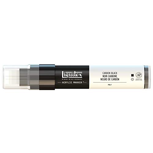 Liquitex Rotulador de Pintura acrílica, Punta Ancha, Negro de carbón, 15 mm