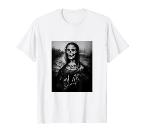 Mona Lisa - Pintura blanca y negra de Michel Angelo, color oscuro Camiseta