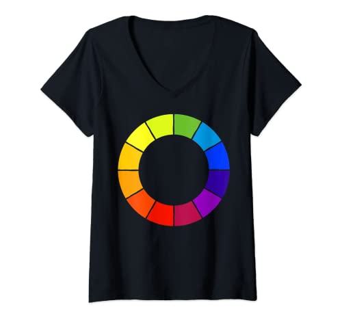 Mujer Paleta de colores Arte Profesor Artista Pintor Dibujo Estudiante Camiseta Cuello V