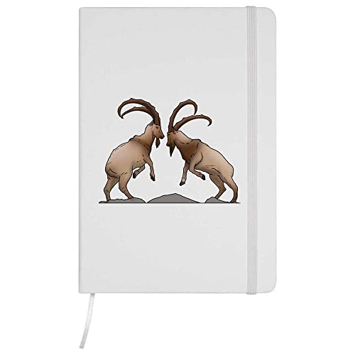 Azeeda A5 'peleando cabras' Blanco Cuaderno de Tapa Dura (NB00041609)