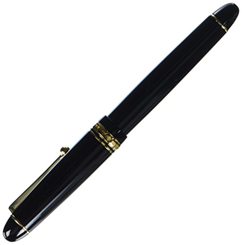 Pilot pluma estilográfica 742 personalizados, cuerpo negro, fa-nib