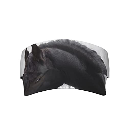 IUBBKI Sombrero de caballo deportivo frisio negro con flores degradadas impresas para el sol, ajustable, adecuado para la mayoría de grupos de edad, Como se muestra en la imagen, S-3XL