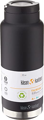Klean Kanteen Unisex's TKWide 32 oz (con tapa de bucle) - Botella negra, 1 EA