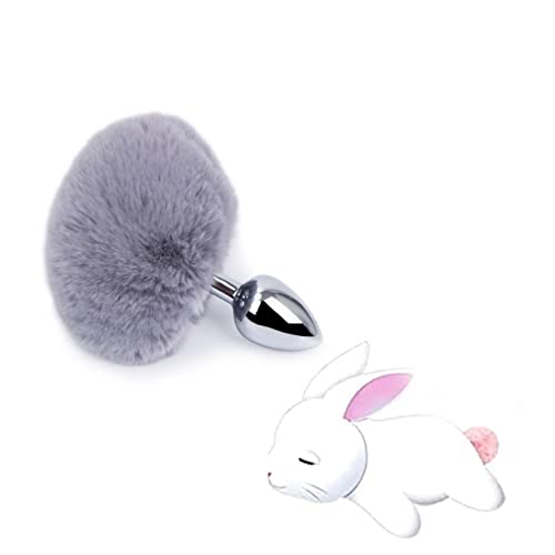 Grey Fluffy Bunny Tail Stuff - Disfraz Divertido de Cola de Conejo