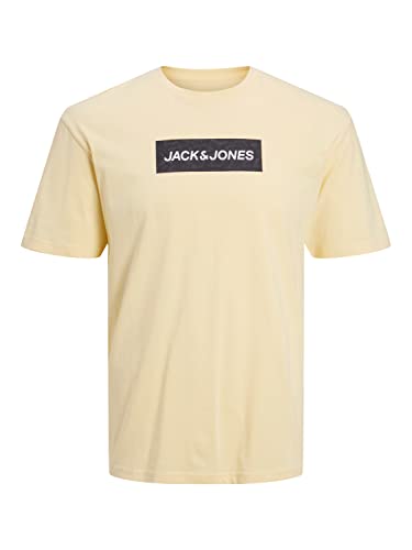 Jack & Jones Jconavigator Logo tee SS Crew Neck Camiseta, Plátano Pálido, L para Hombre