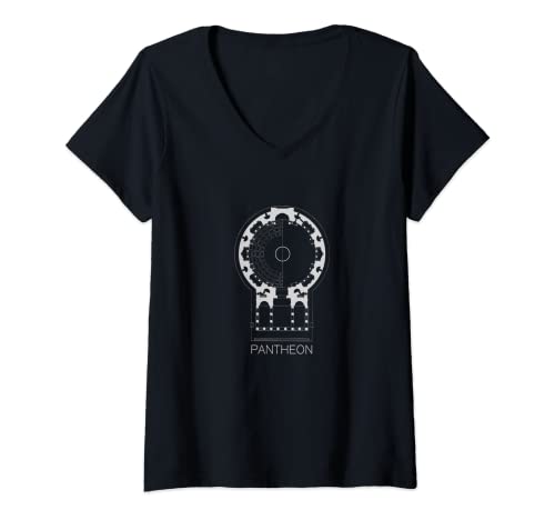 Mujer Panteón, Roma, plan, de, un, clásico, arquitectónico, icono. Camiseta Cuello V
