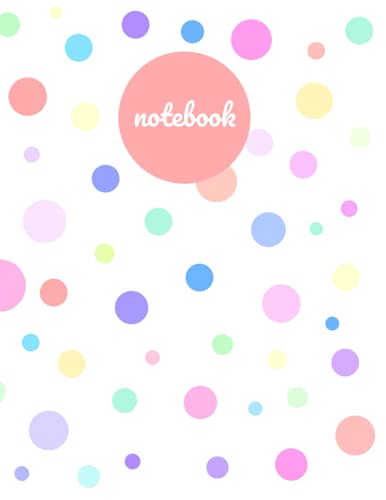 Notebook: Colorful Polka Dot Composition Notebook with Pink Salmon Dot Cover, Pastel Colors, Cute Gift for Women and Girls - 120 Lined Pages - 8.5 x 11 inches