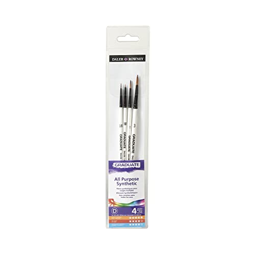 Daler Rowney Graduate Estuche Pinceles Mango Corto 4 Pinceles Sintéticos