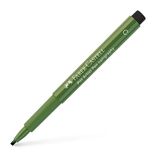 Faber-Castell FC167574 India Ink Pitt Artist - Bolígrafos de caligrafía (cromo), color verde
