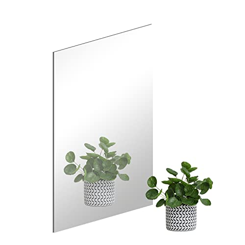 DRERIO Espejo acrílico autoadhesivo HD Espejo adhesivo Gran espejo de plástico sin marco de 3 mm engrosado Azulejos de espejo acrílico irrompible Espejo adhesivo de pared cuadrado para el hogar