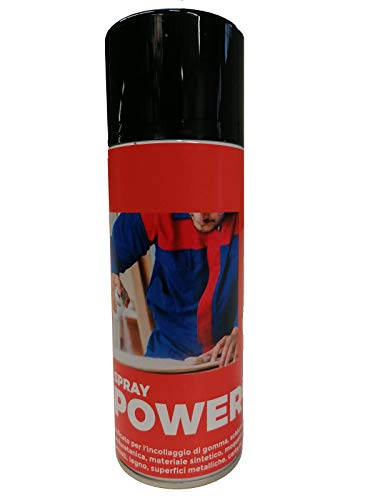 tendaggimania Pegamento Power Spray multiusos de 400 ml con válvula ajustable, adhesivo ideal para pegar goma, espuma, material sintético, alfombras, tejidos, madera, papel.
