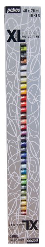Pébéo - Óleo Fino XL, 40 Tubos Surtidos de 20 ML - Set de pintura al óleo - Kit de pintura al óleo multisuperficie - 40 Tubos de 20 ml