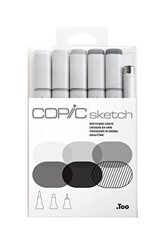 COPIC SKETCH Juego de 6 sketching GRAYS