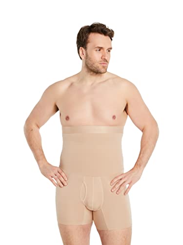 FINN Boxers moldeadores para Hombre con Efecto realzador de Vientre - Faja de Cintura Alta Hechos de algodón Invisible Color Piel Nude M