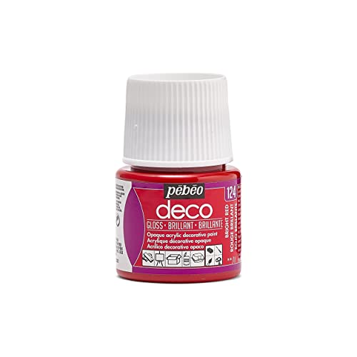 PEBEO - Pintura acrílica multisoporte - Color Opaco - Acabado Brillante - Color Rojo - 45ml