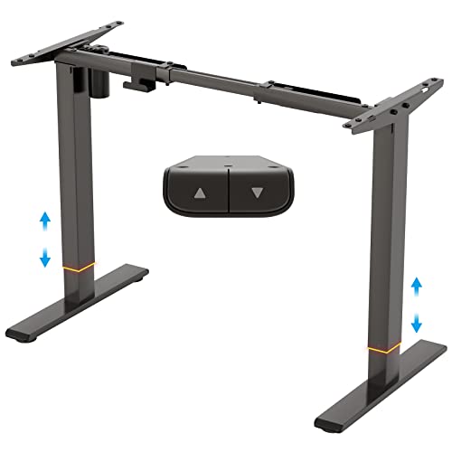 FLEXISPOT EG1 Escritorio Elevable Electrico, Escritorio Regulable en Altura, Standing Desk, Escritorios Elevables, Mesa Ajustable Ordenador, Marco de 2 ETAPAS con Motor(Negro Clásico)