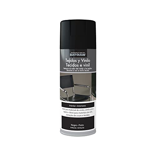 Rust-Oleum pintura Tejidos y Vinilo en spray Brillante Negro 400 ml