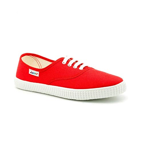 javer 60-1 - Zapatillas Lona Ingles Mujer Color: Rojo Talla: 37