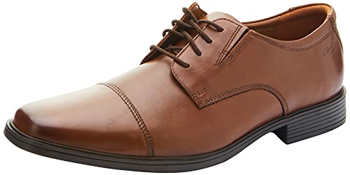 Clarks Tilden Cap, Zapatos para Hombre Marrón Brown Dark Tan Leather, 40 EU