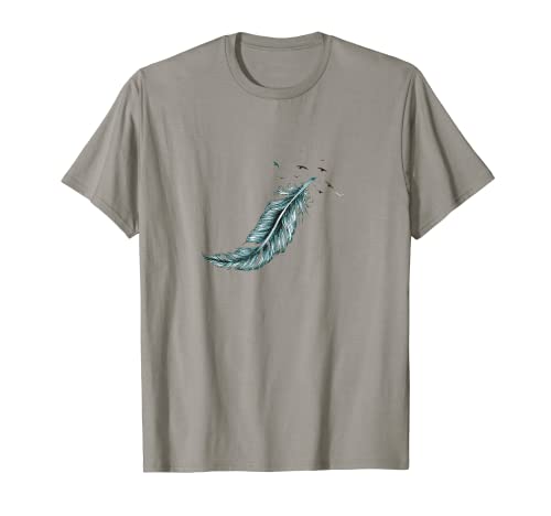 Pluma pájaro pluma camiseta pájaro acuarelas pluma arte Camiseta