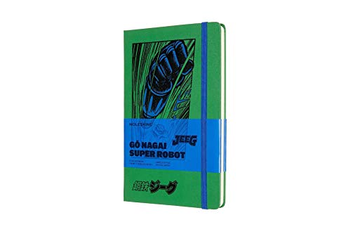 Moleskine, Cuaderno de Edición Limitada Super Robot Jeeg, Páginas con Rayas y Tapa Dura, Formato Grande 13x21 cm, Color Verde Esmeralda, 192 Páginas