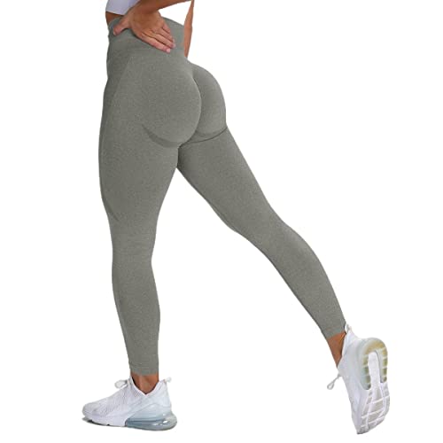 Desconocido Mallas Mujer Mallas Sin Costuras Cintura Alta Pantalones de Fitness Yoga Opacos Higroscópicos y Absorbentes de Sudor (Color : Celadon, Size : G)