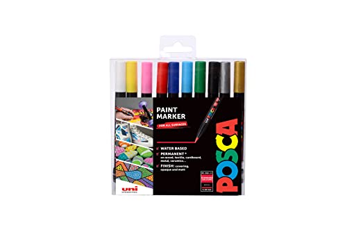 Posca PCF-350 - Pack de 10 rotuladores de pintura al agua, multicolor