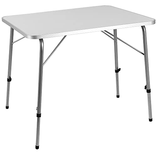 Deuba Mesa de Picnic Plegable de Aluminio 80x54cm Altura Ajustable 50-69cm 6,5Kg Mesita de Camping