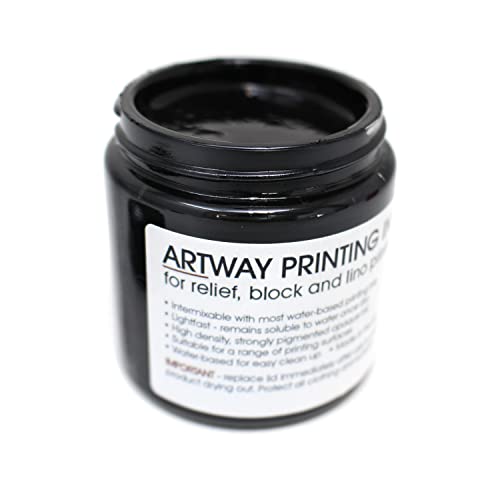 Artway - Tinta de impresión - Para estampaciones en relieve, bloque y linóleo - Negro - 120 ml