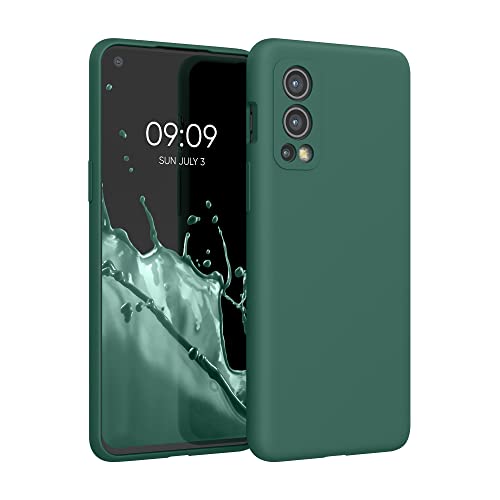 kwmobile Carcasa Compatible con OnePlus Nord 2 5G Funda - Case TPU y Silicona antigolpes - Apto Carga inalámbrica - Azul Verdoso