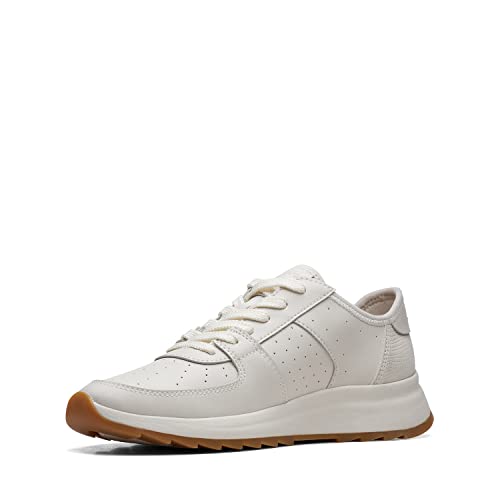 Clarks Dash Lite Run - Zapatos de Piel en Color Blanco Roto tamaño estándar, White, 37 EU