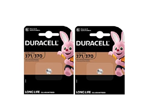 2 x Duracell 371/370 SR920 con óxido de plata (2 blísters de 1 batería) 2 pilas