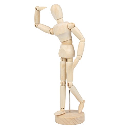 Larcele Maniquí de Humanos Madera Articulado Maniquíes Modelo de Dibujo mrmx-01 (22cm)