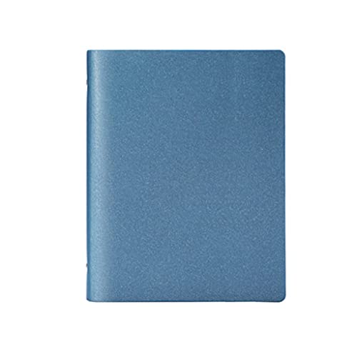 zanzan cuadernos personalizados, Cuaderno de hojas sueltas de 18 K/ B5 Diario de gran capacidad de color nacarado de color cambiante de cuero con remaches laterales (80 hojas) cuadernos (color azul)