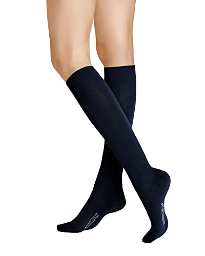 Hudson - Calcetines hasta la rodilla relaxed opacas para mujer, color Azul marino 335, talla 39/42