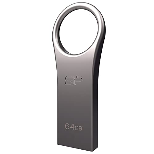 Silicon Power Jewel J80 - Memoria USB 3.0 de 64 GB, Llave, Color Titanio