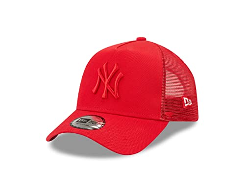 New Era York Yankees MLB Tonal Mesh Red A-Frame Adjustable Trucker Cap - One-Size