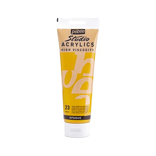 Pébéo - Acrílico Fine Studio - Pintura acrílica Amarillo - Amarillo Cadmio Medio Imitatión - 250 ml