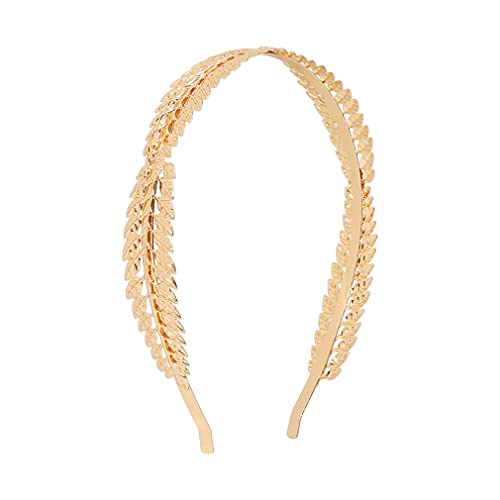 YAZILIND Diadema de moda de estilo barroco Accesorios para el cabello de aleación femenina Diadema simple (Oro)