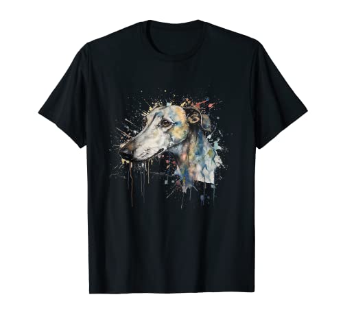 Colorido arte de acuarela de galgo inglés Camiseta