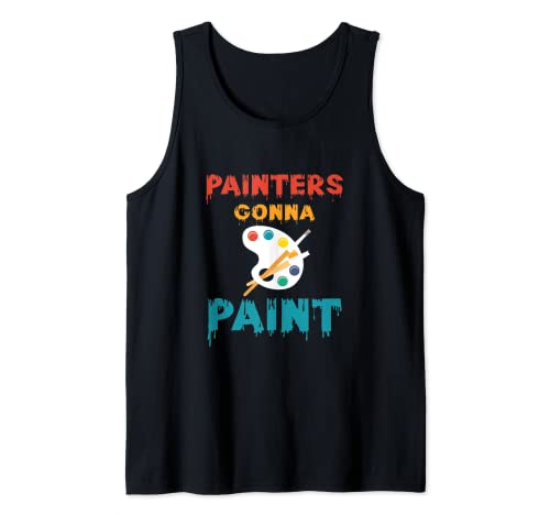 Pintores Gonna Paint Brush Paleta Colores Creación Decorador Camiseta sin Mangas