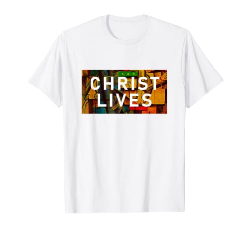 Artístico Cristiano Diseño 'Christ Lives' Gráfico Colorido Camiseta