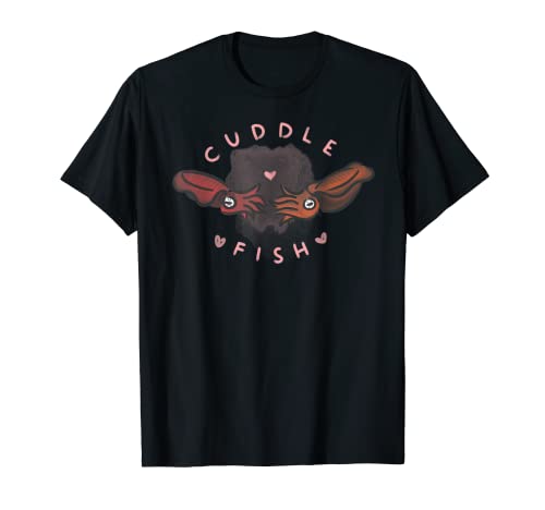 Cuddle Fish amor corazón dibujos animados palabra juego de palabras sepia camiseta Camiseta