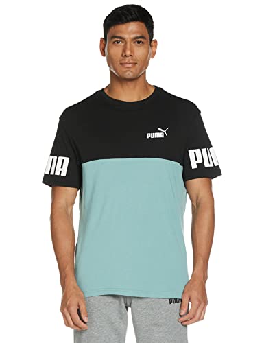 PUMA Power Colorblock tee Camiseta, Azul Mineral, 3XL para Hombre
