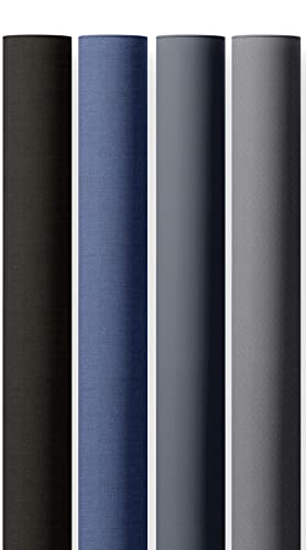 Papers For You Kit 4 Telas de Encuadernar Lisa 142x50cm (Black is Black - Blue Marine - Dark Night - Smokey Grey)