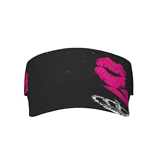 IUBBKI Crown and Lips - Sombrero de mezclilla azul degradado con visera de sol, unisex, ajustable, sombrero deportivo para golf, correr, tenis, Como se muestra en la imagen, S-3XL