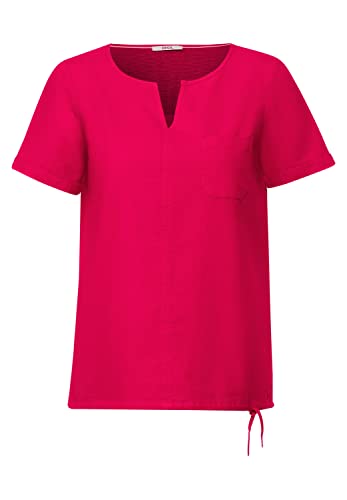 Cecil Blusa de lino para mujer en un solo color., rojo frambuesa, M