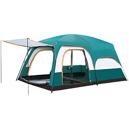 Grande tente 2~8 personnes, tentes familiales, 2 chambres, mur Droit, 3 Portes et 3 fenêtres Avec Filet, imperméable, Double couche, Grande tente pour l'extérieur, piqu