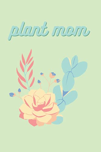 cute pastel green plant mom journal notebook
